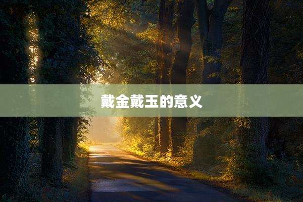 戴金戴玉的意义