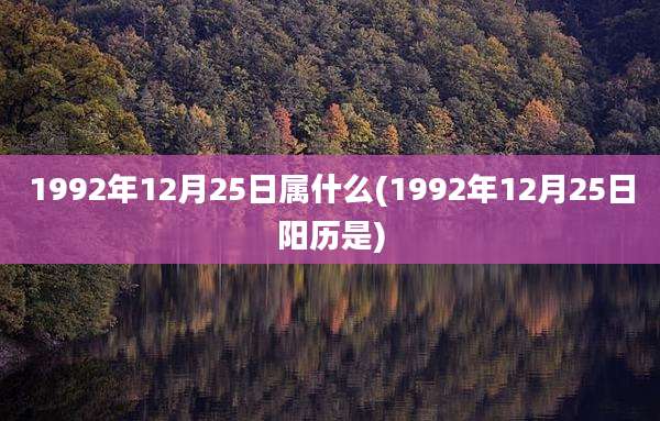 1992年12月25日属什么(1992年12月25日阳历是)