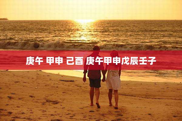 庚午 甲申 己酉 庚午甲申戊辰壬子