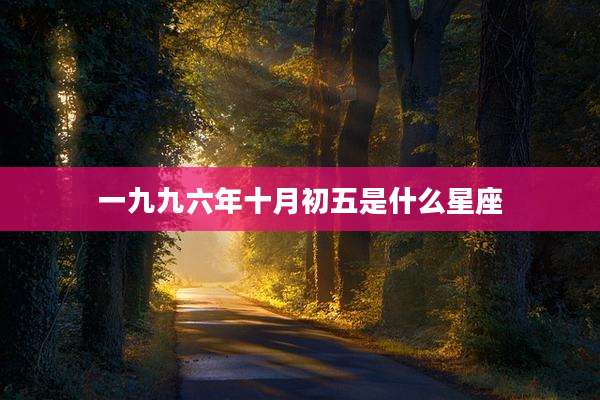 一九九六年十月初五是什么星座