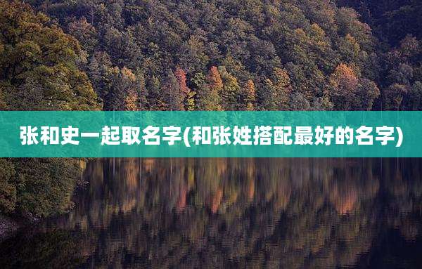 张和史一起取名字(和张姓搭配最好的名字)