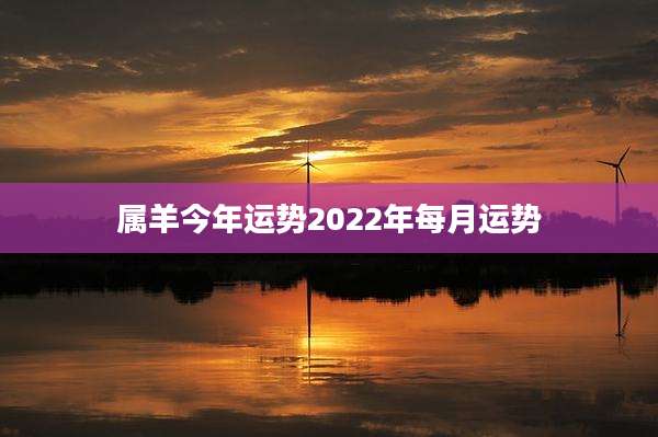 属羊今年运势2022年每月运势