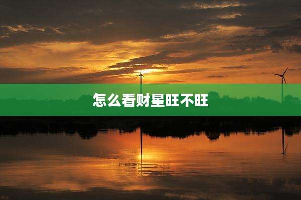 怎么看财星旺不旺
