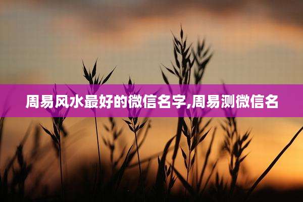 周易风水最好的微信名字,周易测微信名