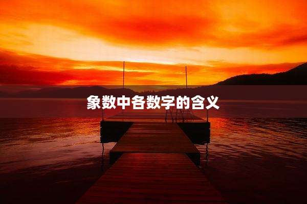 象数中各数字的含义