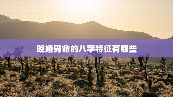 晚婚男命的八字特征有哪些