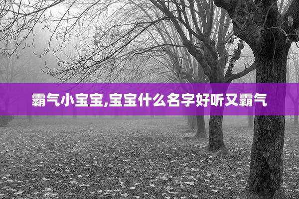 霸气小宝宝,宝宝什么名字好听又霸气