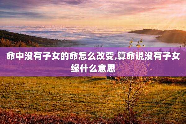 命中没有子女的命怎么改变,算命说没有子女缘什么意思
