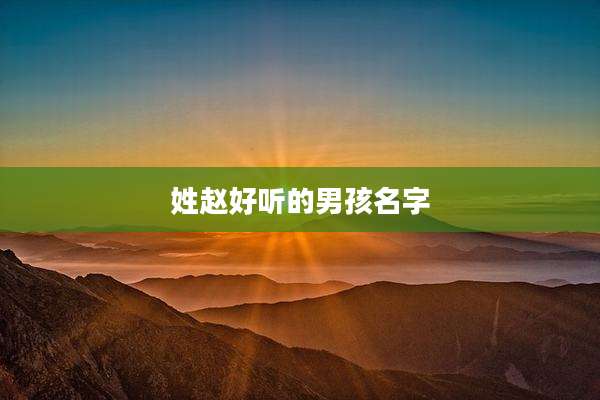 姓赵好听的男孩名字