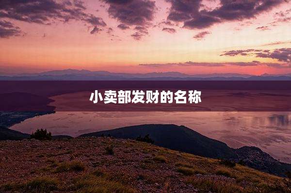 小卖部发财的名称