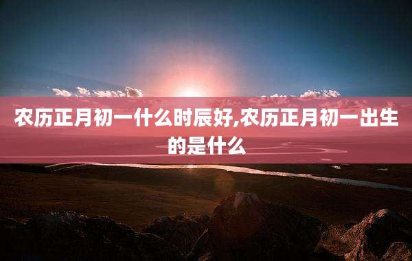 农历正月初一什么时辰好,农历正月初一出生的是什么