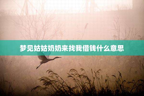 梦见姑姑奶奶来找我借钱什么意思