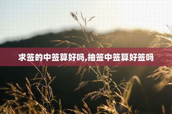 求签的中签算好吗,抽签中签算好签吗