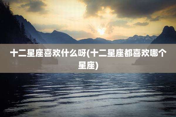 十二星座喜欢什么呀(十二星座都喜欢哪个星座)