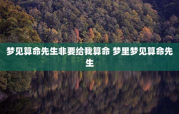 梦见算命先生非要给我算命 梦里梦见算命先生