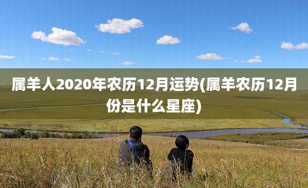 属羊人2020年农历12月运势(属羊农历12月份是什么星座)