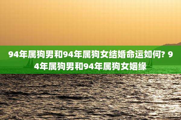 94年属狗男和94年属狗女结婚命运如何? 94年属狗男和94年属狗女姻缘
