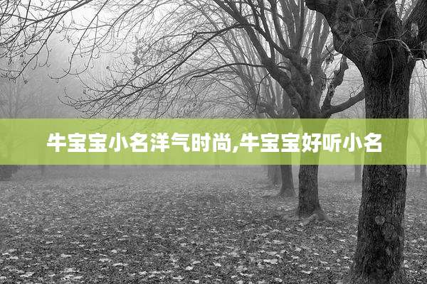 牛宝宝小名洋气时尚,牛宝宝好听小名