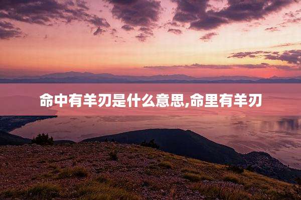 命中有羊刃是什么意思,命里有羊刃