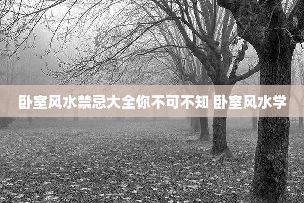 卧室风水禁忌大全你不可不知 卧室风水学