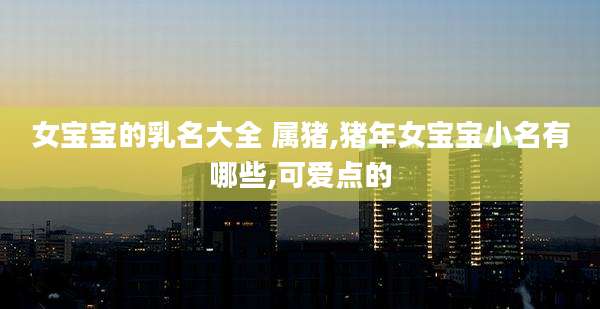 女宝宝的乳名大全 属猪,猪年女宝宝小名有哪些,可爱点的