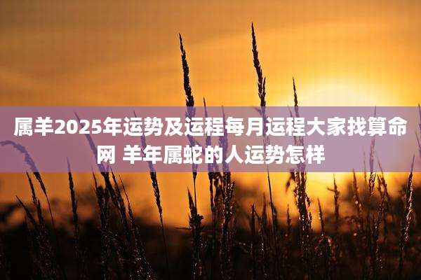 属羊2025年运势及运程每月运程大家找算命网 羊年属蛇的人运势怎样