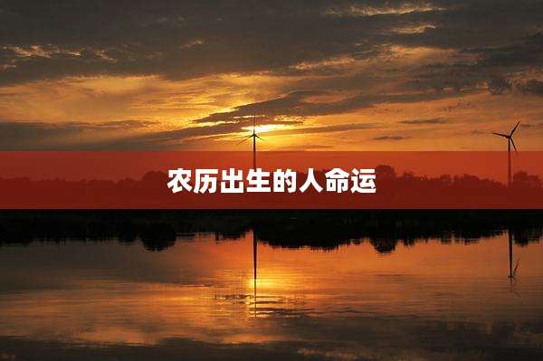 农历出生的人命运