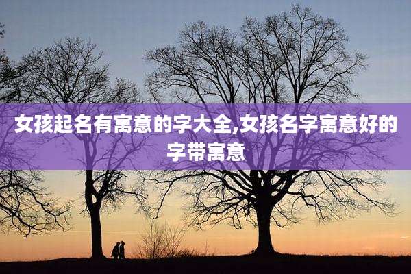 女孩起名有寓意的字大全,女孩名字寓意好的字带寓意