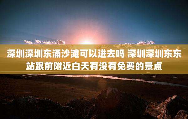 深圳深圳东涌沙滩可以进去吗 深圳深圳东东站跟前附近白天有没有免费的景点