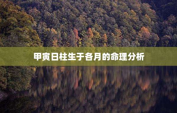 甲寅日柱生于各月的命理分析
