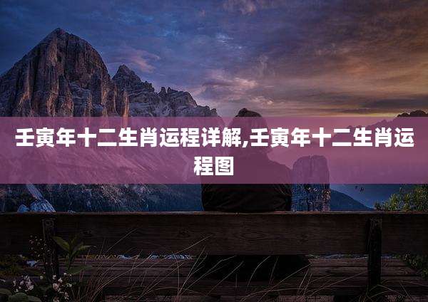 壬寅年十二生肖运程详解,壬寅年十二生肖运程图