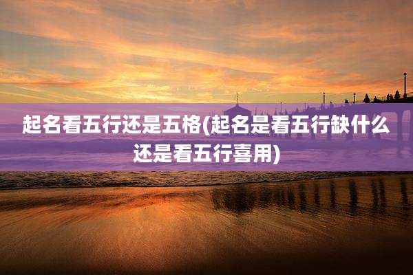 起名看五行还是五格(起名是看五行缺什么还是看五行喜用)