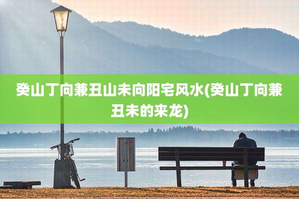 癸山丁向兼丑山未向阳宅风水(癸山丁向兼丑未的来龙)