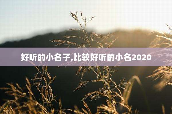 好听的小名子,比较好听的小名2020