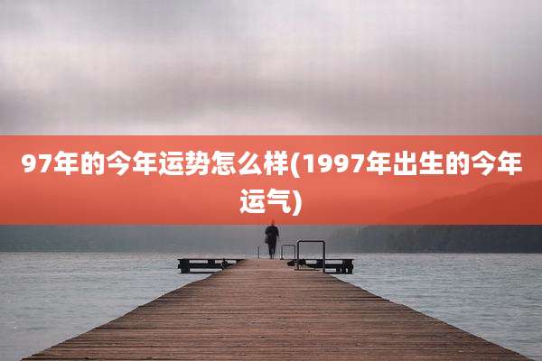 97年的今年运势怎么样(1997年出生的今年运气)