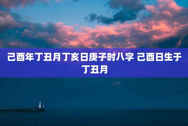 己酉年丁丑月丁亥日庚子时八字 己酉日生于丁丑月