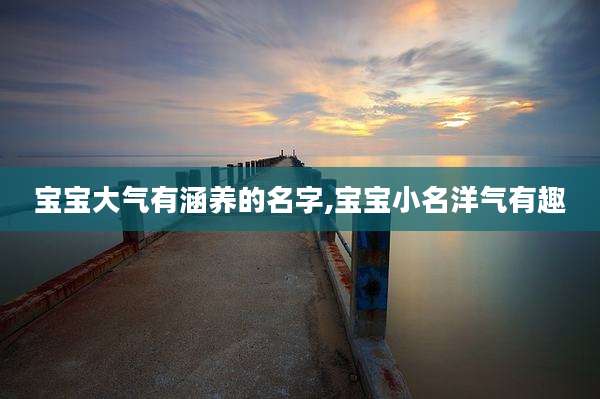 宝宝大气有涵养的名字,宝宝小名洋气有趣