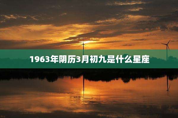 1963年阴历3月初九是什么星座