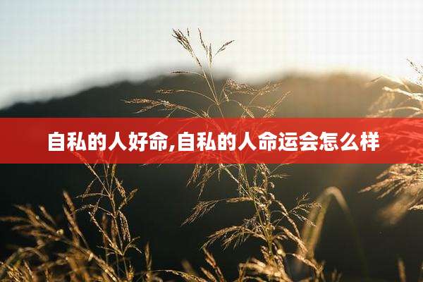 自私的人好命,自私的人命运会怎么样