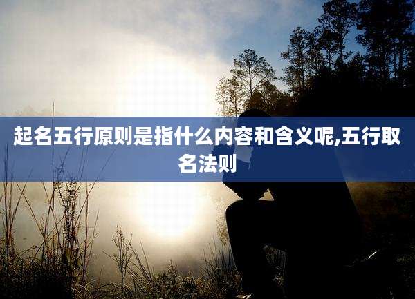 起名五行原则是指什么内容和含义呢,五行取名法则