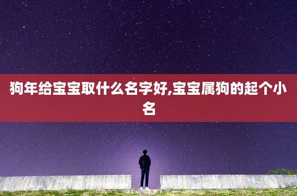 狗年给宝宝取什么名字好,宝宝属狗的起个小名