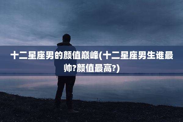 十二星座男的颜值巅峰(十二星座男生谁最帅?颜值最高?)