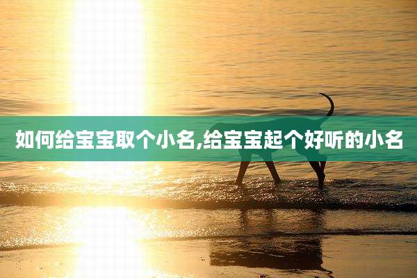 如何给宝宝取个小名,给宝宝起个好听的小名