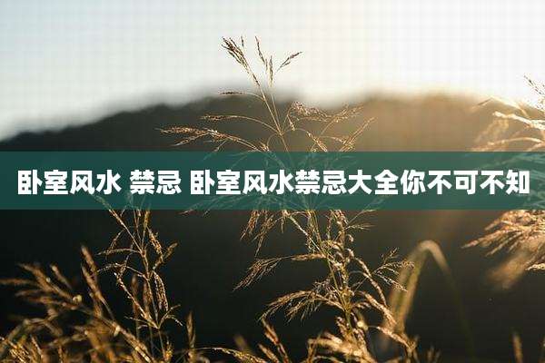 卧室风水 禁忌 卧室风水禁忌大全你不可不知