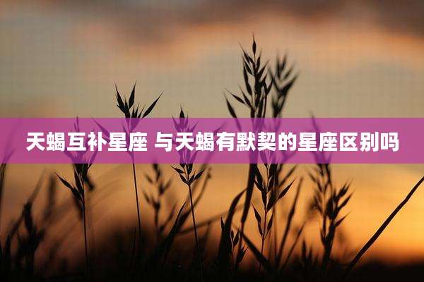 天蝎互补星座 与天蝎有默契的星座区别吗