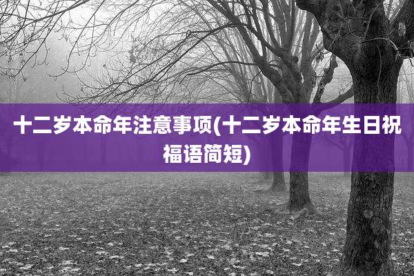 十二岁本命年注意事项(十二岁本命年生日祝福语简短)