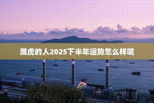 属虎的人2025下半年运势怎么样呢