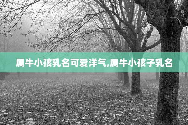 属牛小孩乳名可爱洋气,属牛小孩子乳名