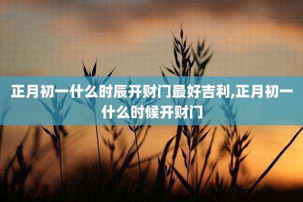 正月初一什么时辰开财门最好吉利,正月初一什么时候开财门