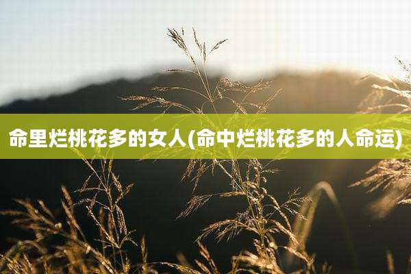命里烂桃花多的女人(命中烂桃花多的人命运)
